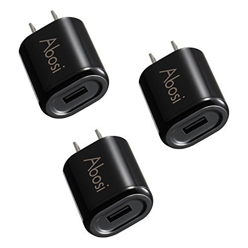 Wall Charger Abosi 3 Pack 5V 1A UL Certified Universal Power Adapter USB 1 Port Home Wall Charger Plug Compatible with iPhone Samsung and More Device UL Listed