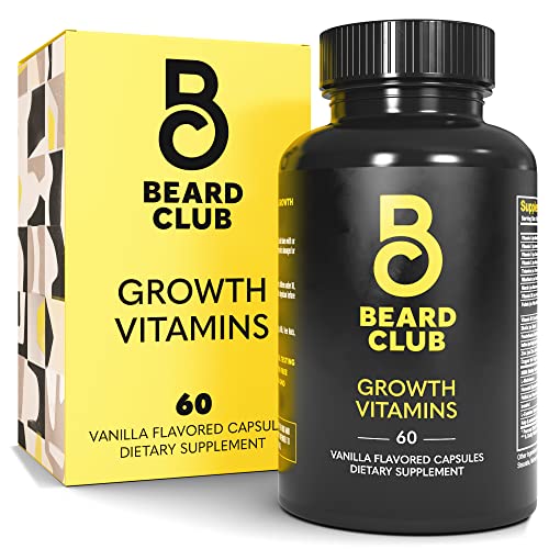 Beard Club – Beard Growth Vitamins – Grow A Thicker Fuller Beard, Fill in Patches – Biotin, Minerals, Multi-Vitamins That Support and Stimulate Healthier Facial Hair Growth