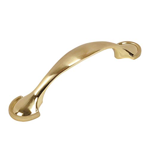 Cosmas 25 Pack 6632BB Brushed Brass Cabinet Hardware Handle Pull – 3″ Inch (76mm) Hole Centers
