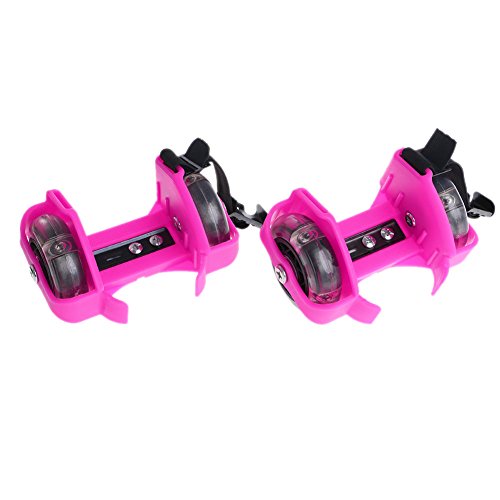 Susada Children Wheel Heel Roller Light Adjustable Skates Kid Falsh Blade Shoe Strap (Pink)