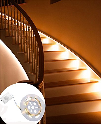 AMANEER Motion Activated Rechargeable Bed Light, Under Cabinet Lighting Flexible LED Strip Sensor Automatic Night Light for Kid Bedroom,Cabinet Closet,Kitchen Counter,Laundry
