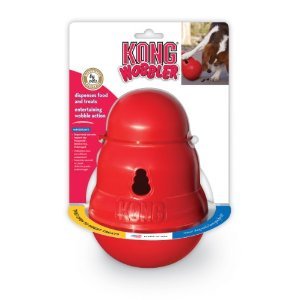 KONG Wobbler Toy Feeder Treat & Food Dispensing Dog & Puppy Puzzle Toy Size:Small Pack of 2