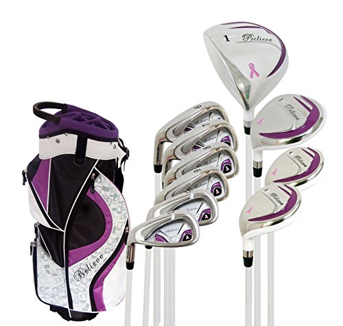 Founders Club Believe Ladies Complete Golf Club Set Purple Left Handed (Petite -1″)