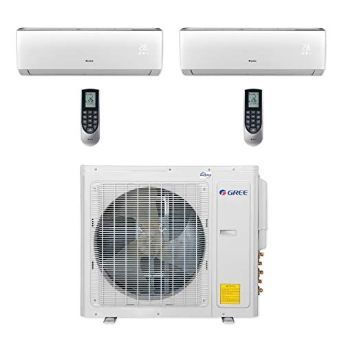Gree 30,000 BTU Multi21+ Dual-Zone Wall Mount Mini Split Air Conditioner Heat Pump 208/230V SEER 21 (18-18)
