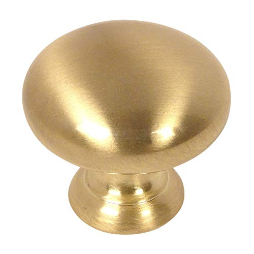 Cosmas 10 Pack 4950BB Brushed Brass Cabinet Hardware Round Mushroom Knob – 1-1/4″ Diameter