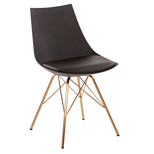 OSP Home Furnishings Oakley Mid-Century Modern Bucket Chair, Black