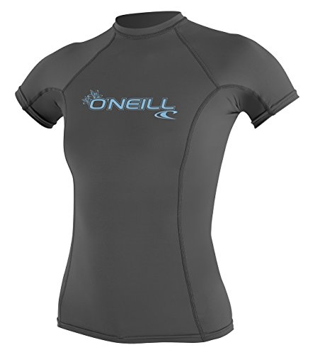 O’Neill Women’s Basic Skins UPF 50+ Short Sleeve Rash Guard, Graphite, S