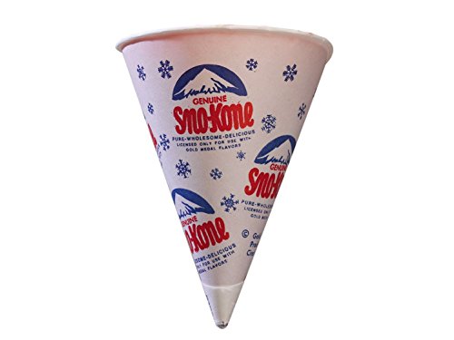 Dot Red MC Distributors – Gold Medal 100 Retro 6oz Snow Cone Cups – Wax Coated {Genuine Sno-Kone} (100 Pack)