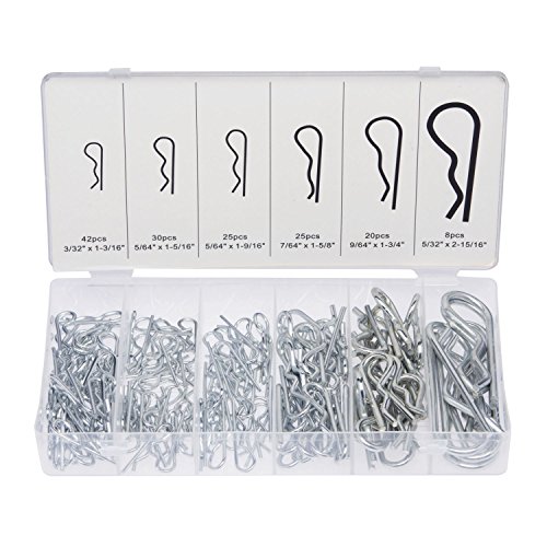 Neiko 50457A Hair Pin Assortment Kit, 150 Piece | Zinc Plated Steel Clips | for Use on Hitch Pin Lock System