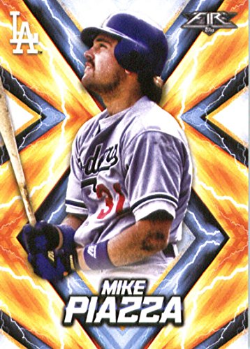 2017 Topps Fire #192 Mike Piazza Los Angeles Dodgers Baseball Card
