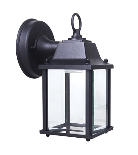 YeuLoum LED Outdoor Wall Lantern Wall Sconce for Porch Light, 9.5W Repalce 75W, 800 Lumen, Aluminum Housing Plus Glass, Water-Proof