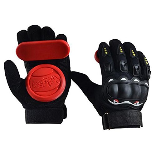 Adda Longboard Gloves, Replaceable Slider Puck Set with Adult Skateboard Protective Gloves