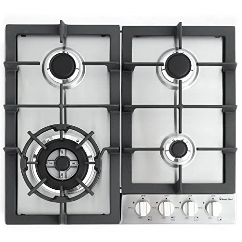 Magic Chef 24′” Built Stainless Steel MCSCTG24S 24″ Gas Cooktop with 4 Burners