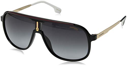 Carrera Men’s 1007/S Rectangular Sunglasses, Black/Dark Gray Gradient, 62mm, 10mm