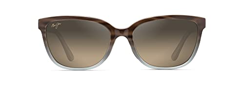 Maui Jim Women’s Honi Polarized Cat Eye Sunglasses, Sandstone with Blue/HCL® Bronze, Small