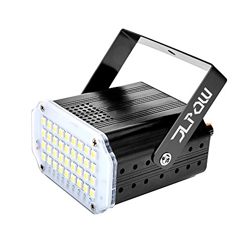 JLPOW White Strobe Light,Super Bright 36 LED Strobe Light for Party,Sound Activated and Speed Control Mini DJ Strobe Lights,Best for Parties Club Disco KTV Bar Xmas Show (No Remote)