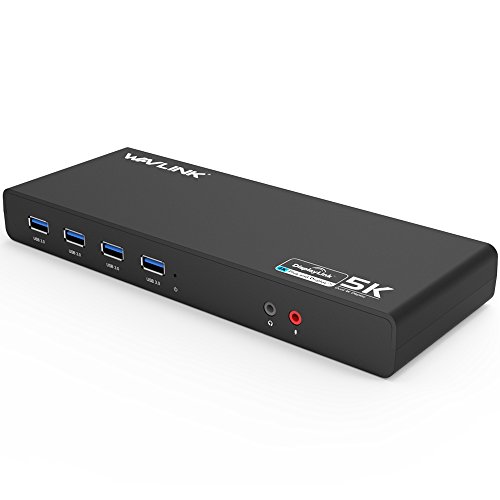 WAVLINK USB C Universal Laptop Docking Station, Dual 4K@60Hz Display & 5K Single Video Display for Laptop and PCs (2x4K@60Hz HDMI, 2x 4K@60Hz Display Port, Gigabit Ethernet, 6 USB 3.0, Audio)