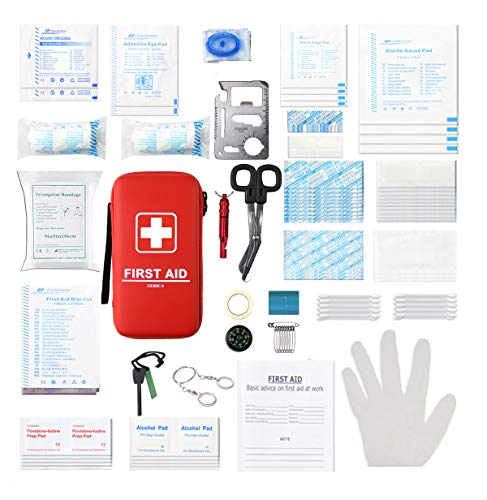 SHBC Compact First Aid Kit (139 Piece) Adventure Medical Kits Waterproof- Includes Emergency Blanket, Fire Starter, Compass, Wire Saw for Survival, Home, Car, Camping, Hiking, Hunting, Sport | The Storepaperoomates Retail Market - Fast Affordable Shopping