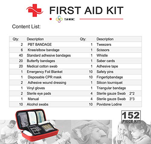SHBC Compact First Aid Kit (139 Piece) Adventure Medical Kits Waterproof- Includes Emergency Blanket, Fire Starter, Compass, Wire Saw for Survival, Home, Car, Camping, Hiking, Hunting, Sport | The Storepaperoomates Retail Market - Fast Affordable Shopping