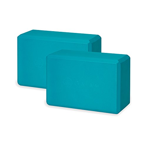 Gaiam Essentials Yoga Block (Set of 2) – Supportive Latex-Free EVA Foam Soft Non-Slip Surface for Yoga, Pilates, Meditation, Vivid Blue