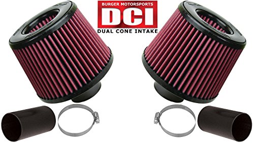 BMS Dual Cone Performance Intake compatible with N54 BMW 135 335 535 Z4 (RED FILTERS)