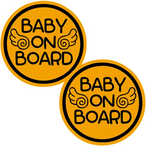 TOTOMO Baby on Board Magnet – (Set of 2) Safety Caution Decal Sign Magnets for Cars Bumpers – Baby Angel ALI-030