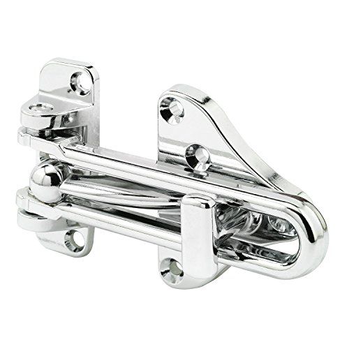 Defender Security U 11318 Swing Bar Door Guard With High Security Auxiliary Lock, Chrome Finish, 1-Pack, single pack