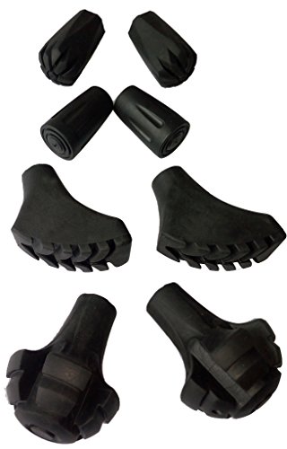 A ALAFEN Replacement Rubber Tips Set for Trekking Pole Walking Hiking Sticks Tips Protectors