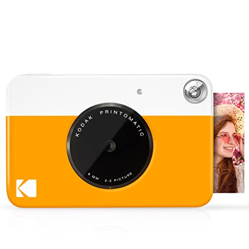KODAK Printomatic Digital Instant Print Camera – Full Color Prints On ZINK 2×3″ Sticky-Backed Photo Paper (Yellow) Print Memories Instantly