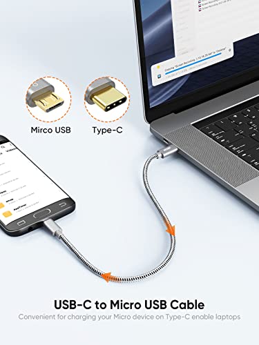 CableCreation Short Micro USB to USB C Cable 0.65 FT USB C to Micro USB OTG 480Mbps Type C to Micro USB Cable, USB C to USB Micro for MacBook Pro Air Galaxy S22 S21 Pixel 5/4/3 etc. 0.2M Space Gray | The Storepaperoomates Retail Market - Fast Affordable Shopping
