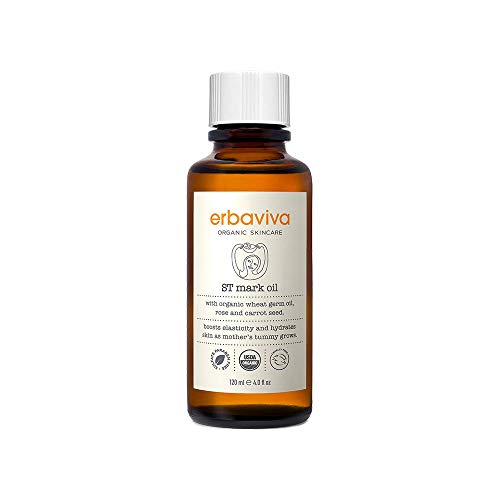 Erbaviva Organic Stretch Mark Oil for Pregnancy, Stretch Marks & Scars – (4 fl oz)