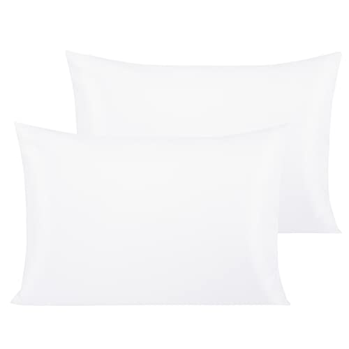 NTBAY 2 Pack 500 Thread Count 100% Egyptian Cotton 13×18 Toddler Pillowcases, Super Soft and Breathable Envelope Closure Travel Kids Nursery Pillow Cases, 13×18 Inches, White