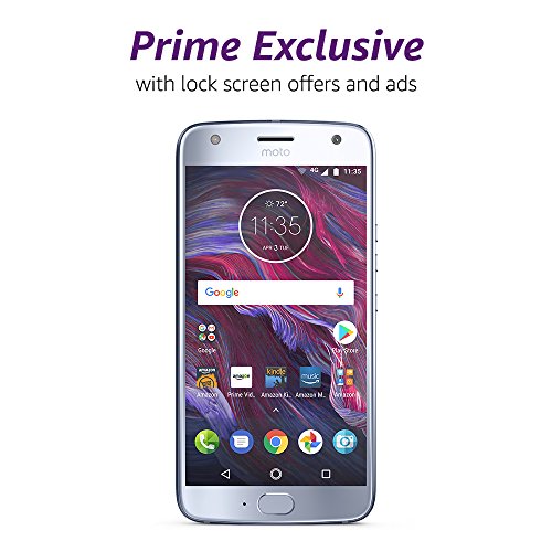 Moto X (4th Generation) – with hands-free Amazon Alexa – 32 GB – Unlocked – Sterling Blue – Prime Exclusive – with Lockscreen Offers & Ads