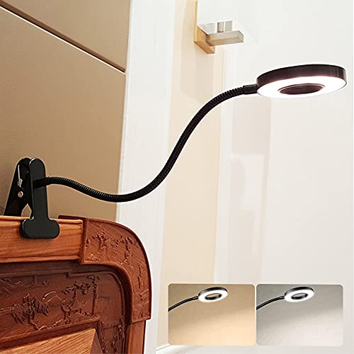 DINGLILIGHTING DLLT LED USB Reading Light Clip Laptop Lamp for Book,Piano,Bed Headboard,Desk, Eye-Care 2 Light Color Switchable, Adapter Included, Black