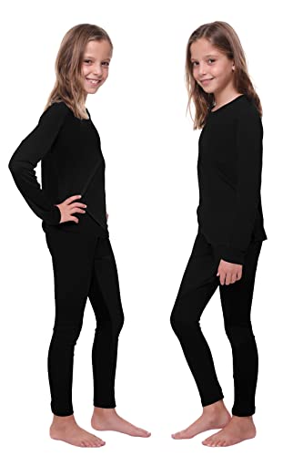 Outland Children’s Thermal Set Lightweight Ultra Soft Fleece Interior Black 4-6