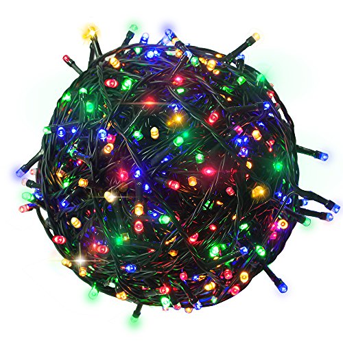 RPGT 500 LEDs 172ft Green Cable Clear Wire Fairy String Tree Twinkle Lights 8 Modes for Christmas Party, Outdoor, Garden, Wedding, Home Decoration (Multi Color)