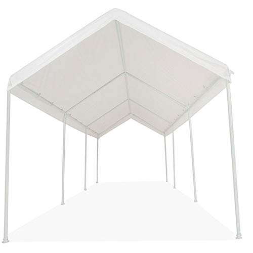 Impact 10′ x 20′ Portable Carport Garage Canopy, Outdoor Party Tent with 8 Dressed Legs, White