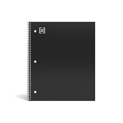 STAPLES 2072483 Accel Durable Poly Cover Notebook College Ruled Black 8-1/2-Inch X11-Inch 12 Pk