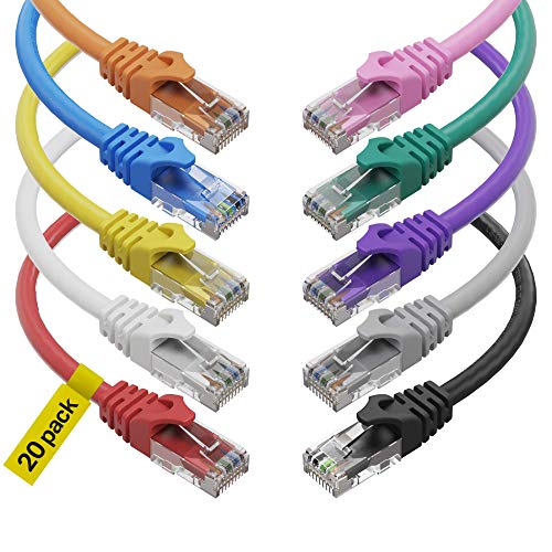 CAT6 Ethernet Cable (6 Feet) LAN, UTP (1.8 m) CAT 6 RJ45, Network, Patch, Internet Cable – 6 Pack (6 ft)