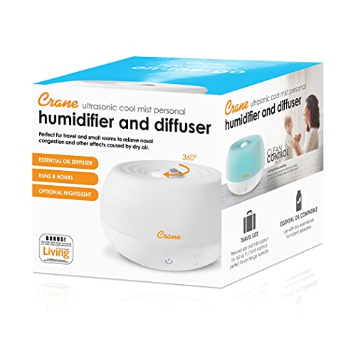 Crane Personal Ultrasonic Cool Mist Humidifier and Aroma Therapy Diffuser, for Home Bedroom Hotels Travel and Office, 0.2 Gallon, Filter Free, White | The Storepaperoomates Retail Market - Fast Affordable Shopping