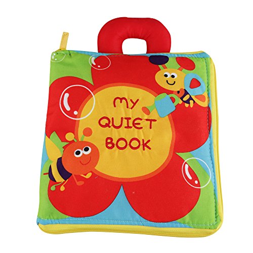 KAKIBLIN Quiet Book for Toddler Portable Baby Soft Activity Book Non-Toxic Early Learning Basic Life Skill Toy, Flower