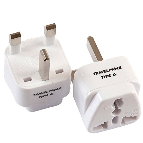 2 Pack UK Travel Adapter for Type G Plug – Works with Electrical Outlets in United Kingdom, Hong Kong, Ireland, Great Britain, Scotland, England, London, Dublin & More