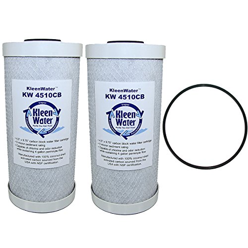 KleenWater Carbon Replacement Filters Compatible with Whirlpool WHKF-WHPCBB, WS03X10039 O-ring for WHKF-DWHBB
