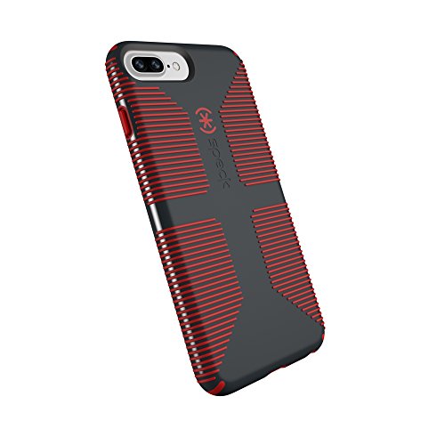 Speck Products CandyShell Grip Cell Phone Case for iPhone 8 Plus/7 Plus/6S Plus/6 Plus – Charcoal Grey/Dark Poppy Red