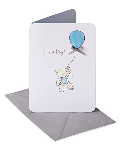 American Greetings New Baby Boy Card (Bear with Balloon) | The Storepaperoomates Retail Market - Fast Affordable Shopping