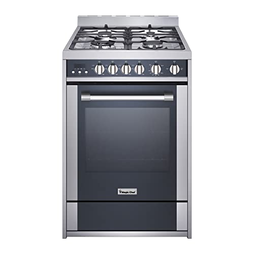 Magic Chef Freestanding Oven MCSRG24S 24″ 2.7 cu. ft. Gas Range with Convection, Stainless Steel