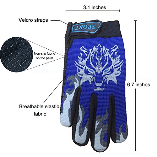 MARZE Bike Cycling Gloves for Children Full Finger Non-Slip Breathable Kids Gloves Warm Sport Mittens (Blue) | The Storepaperoomates Retail Market - Fast Affordable Shopping