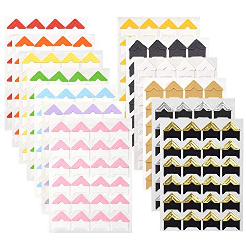 WXJ13 13 Sheets 13 Colors Photo Mounting Corners Photo Corners Self Adhesive for DIY Scrapbooking, Picture Album