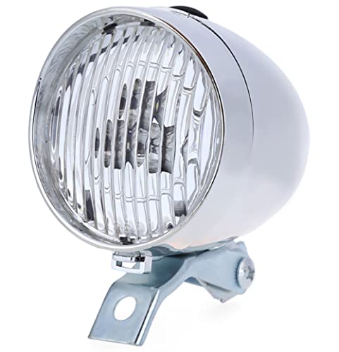 BlueSunshine Vintage Retro Bicycle Bike Front Light Lamp 3 LED Headlight with Bracket (Silver)
