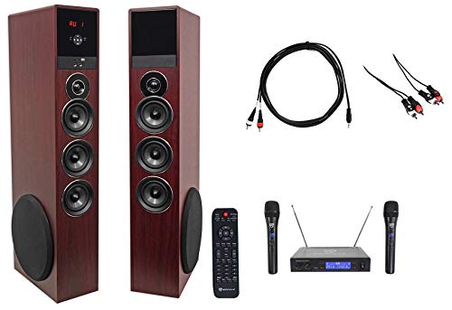Rockville Bluetooth Home Theater/Karaoke Machine System w/(2 Wireless Mics+Subs